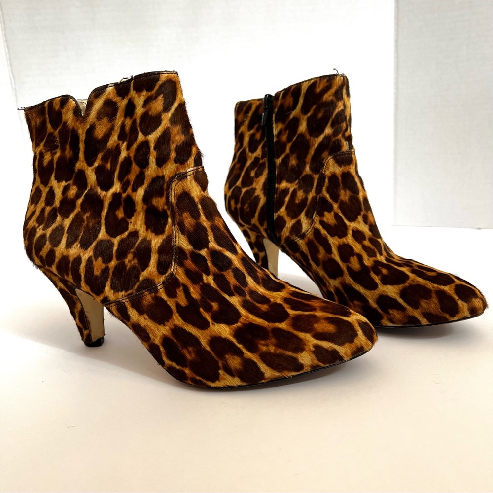 INC Leopard Print Pony Hair Bootie I-9 - Picture 2 of 12